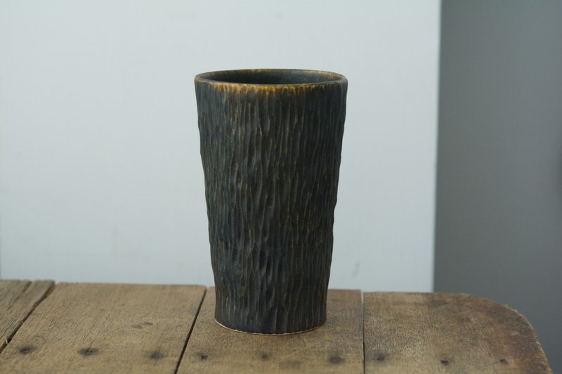 凿木纹杯 | 黑檀 | A - 茶具/茶杯 - 瓷 黑色