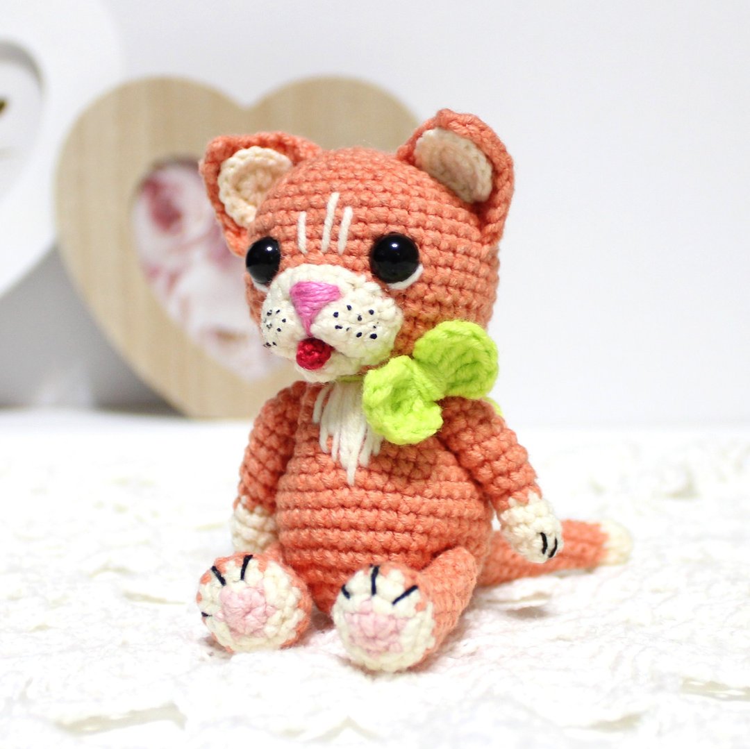 钩针小猫图案 PDF 英文 Amigurumi 迷你猫包钥匙扣 - 手工艺教程/工具书 - 其他材质 