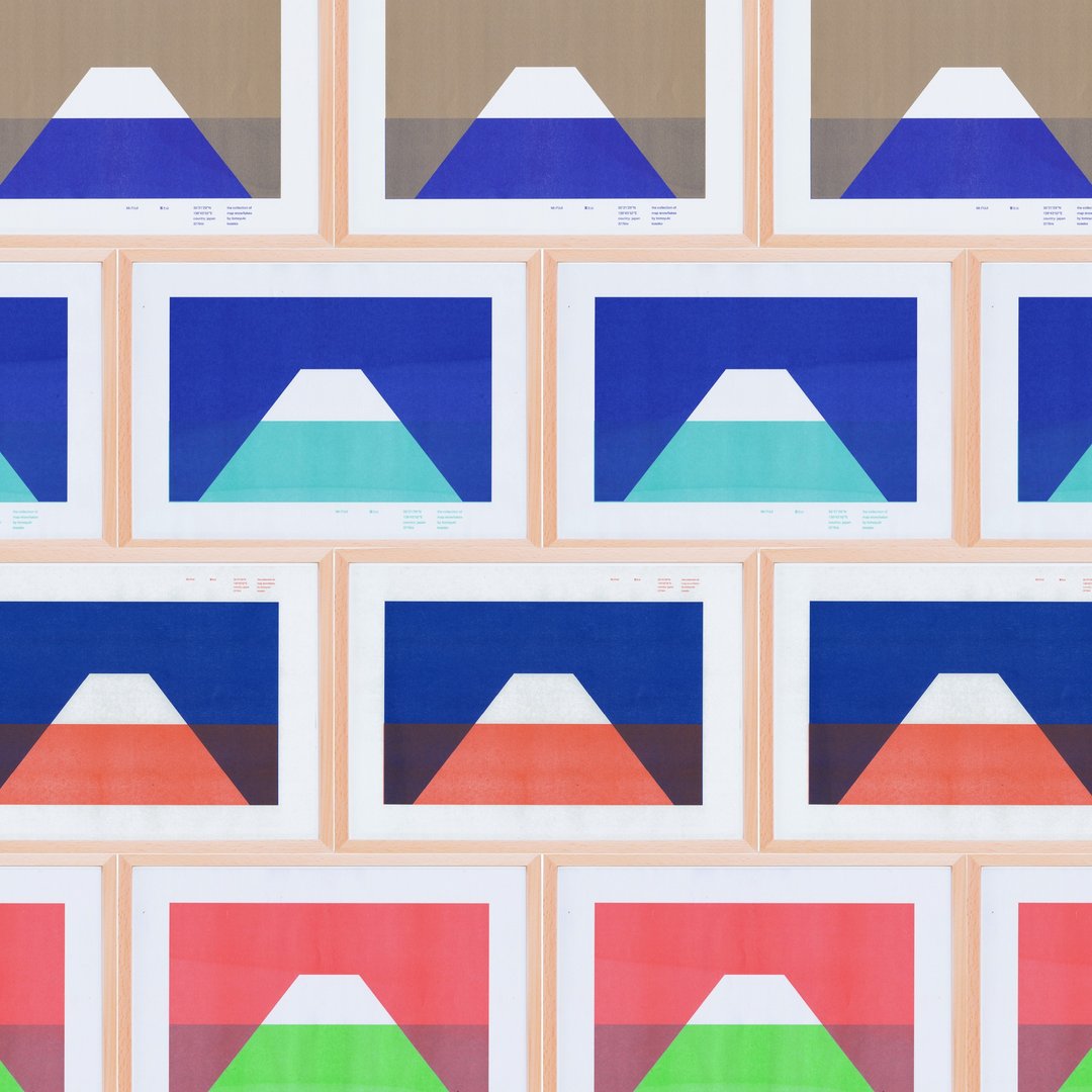 Art prints (Riso) / 4 piece set / 4 Seasons Mount Fuji - 海报/装饰画/版画 - 纸 多色