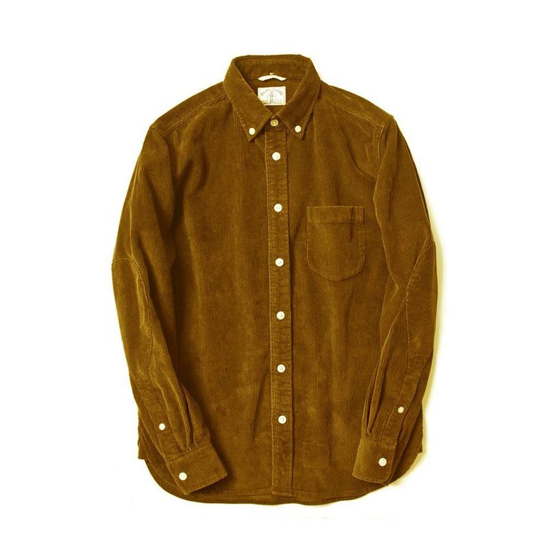 ISLAND SCOUTS经典Elbow Patch 灯芯绒衬衫,泥黄色,深棕色,深蓝色 - 男装衬衫 - 棉．麻 卡其色