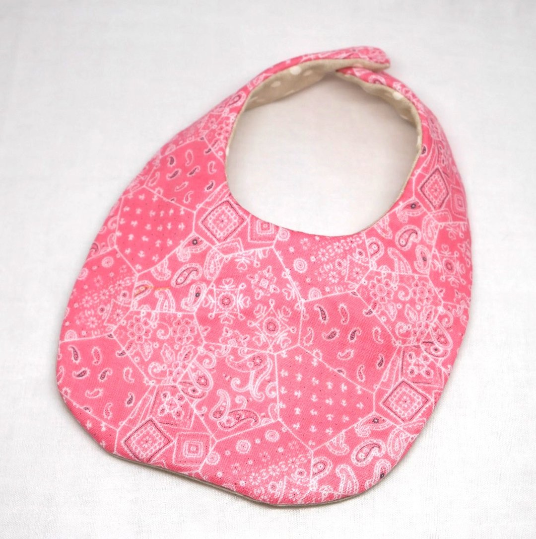Japanese Handmade 8-layer- gauze Baby Bib - 围嘴/口水巾 - 棉 粉红色