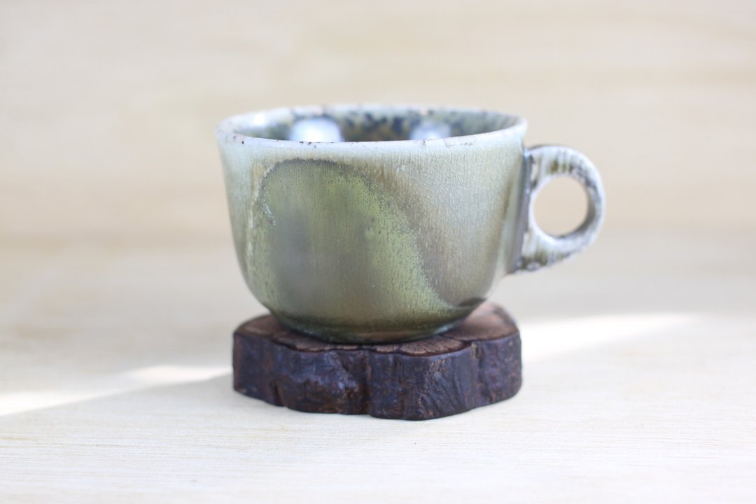 【圣诞礼盒】纯手拉坏 柴烧咖啡杯 陶艺名家叶敏祥手工作品 - 茶具/茶杯 - 陶 