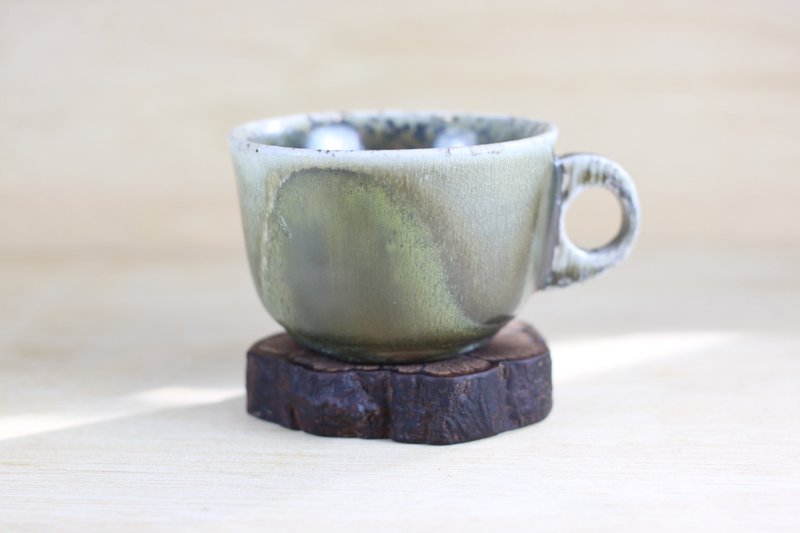 【圣诞礼盒】纯手拉坏 柴烧咖啡杯 陶艺名家叶敏祥手工作品 - 茶具/茶杯 - 陶 
