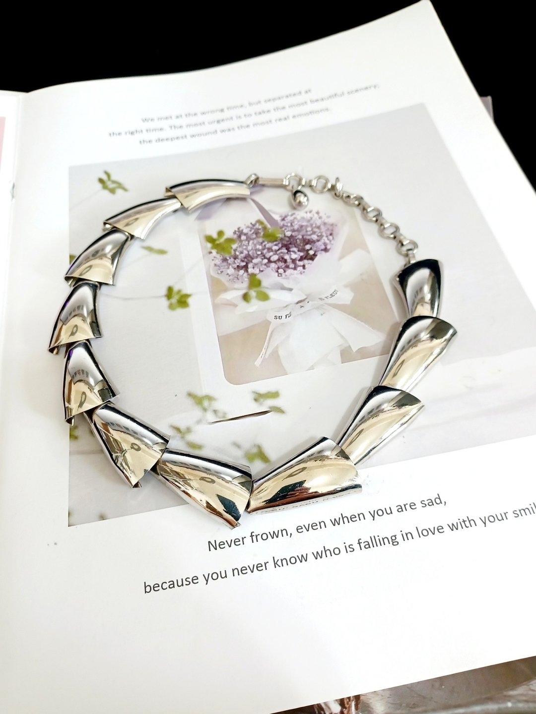 vintage jewelry 现代风银色区块项链 - 项链 - 其他金属 