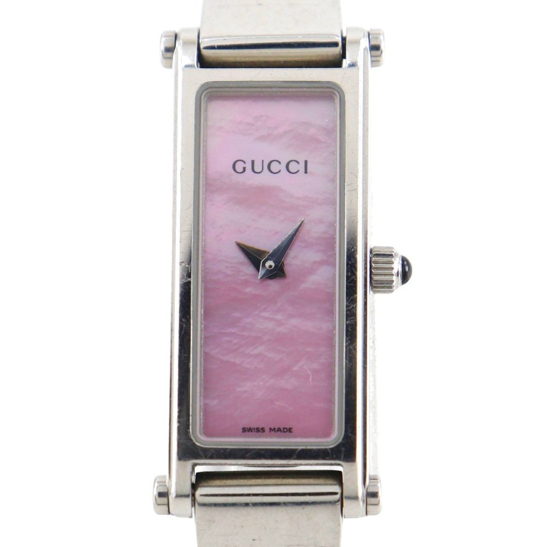 【日本直送】GUCCI 古驰 1500L 不锈钢石英表 指针式显示 粉红表盘 женские 中古 - 女表 - 不锈钢 粉红色