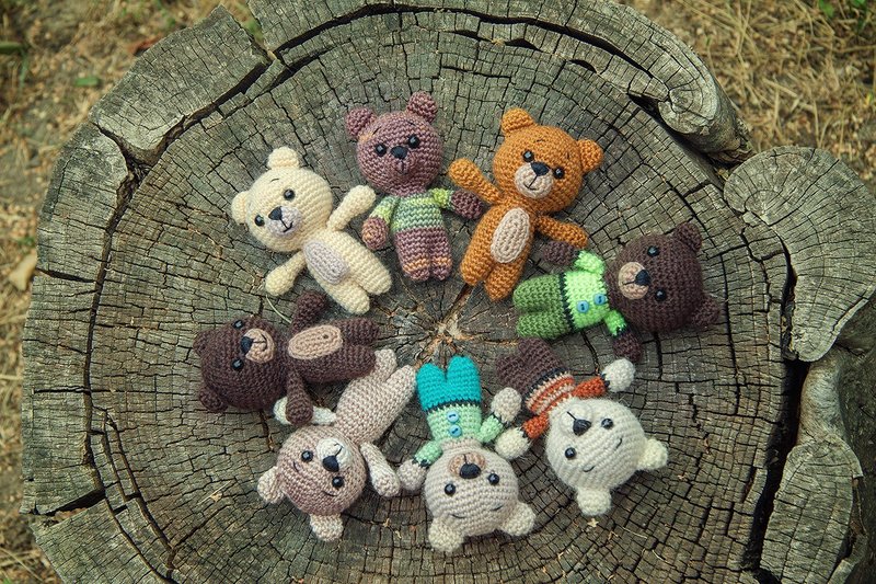 Crochet bear, Crochet bear Stuffed toy, bear toy, knitted bear - 玩具/玩偶 - 羊毛 