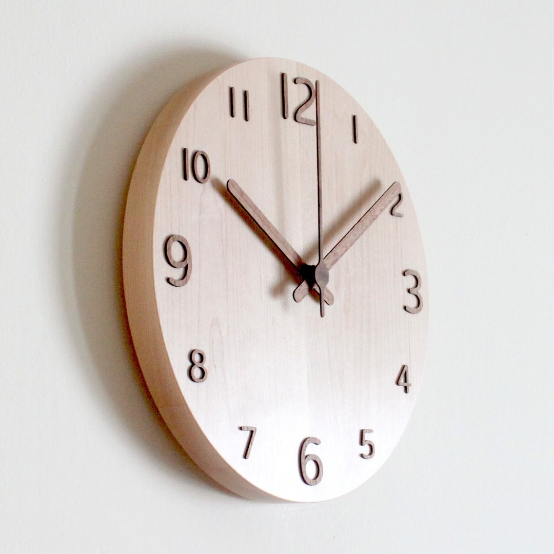 福利品 瑕疵良品 CLOCK_26 Numbers 实木静音挂钟 无秒针 - 时钟/闹钟 - 木头 咖啡色