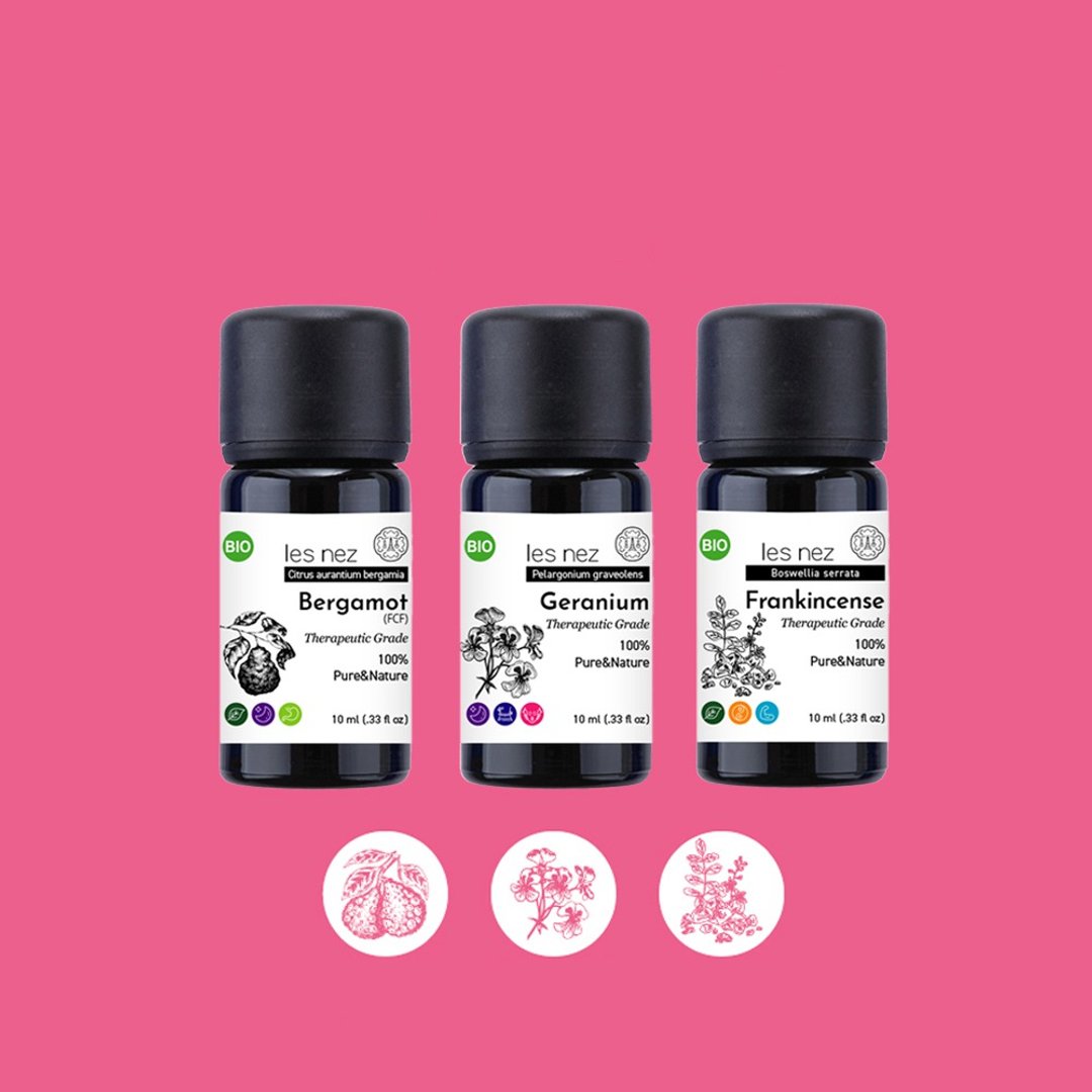 【Les nez 香鼻子】透亮水水肌 三入精油组盒 - 香薰/精油/线香 - 精油 黑色