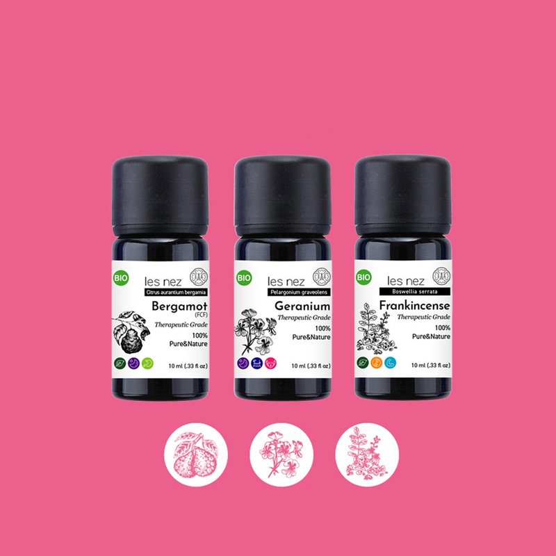 【Les nez 香鼻子】透亮水水肌 三入精油组盒 - 香薰/精油/线香 - 精油 黑色