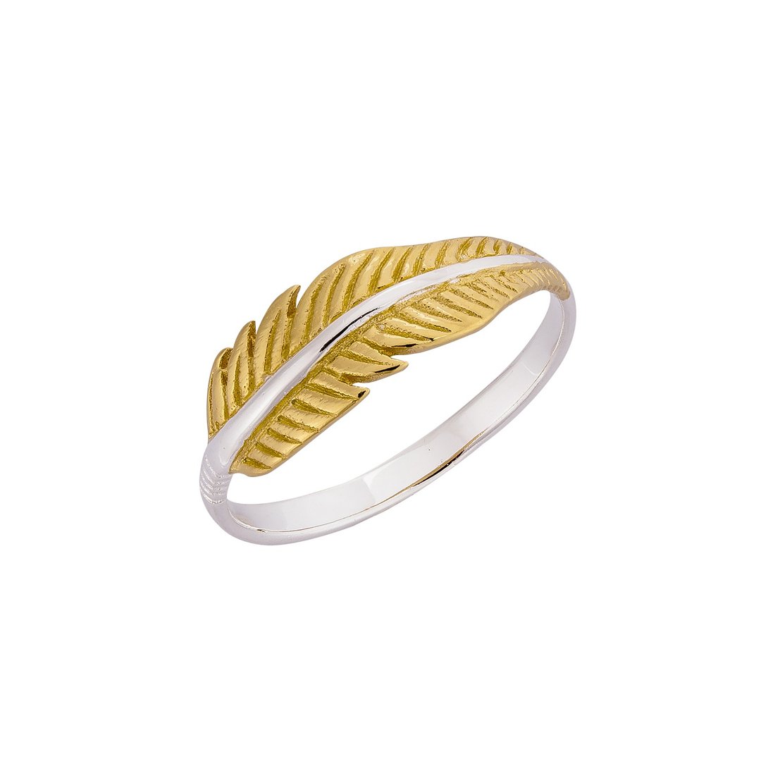 【Gift box】Sterling Silver Leaf Ring - 戒指 - 纯银 银色