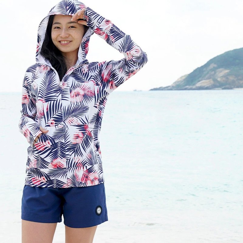 【日本HeleiWaho】防晒快干 长袖水母连帽外套(女)-拉链式 - 女装上衣 - 聚酯纤维 多色