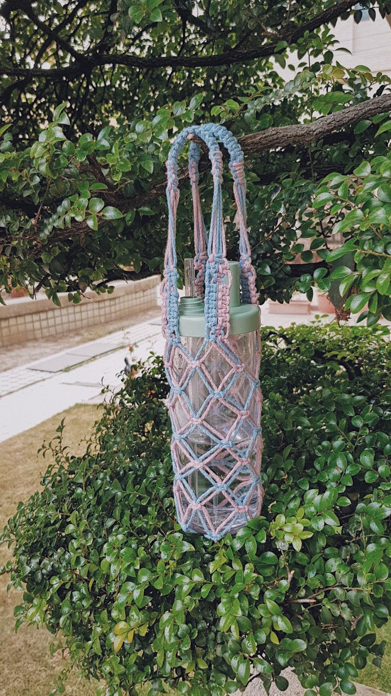 现货No.71/ 喝完一排多多的傍晚 三色双提把杯袋杯套饮料袋 - 其他 - 棉．麻 蓝色