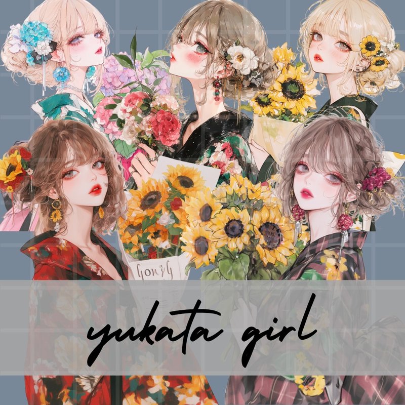 pinokkumashop 人物贴纸 女孩贴纸 拼贴素材 - 贴纸 - 纸 