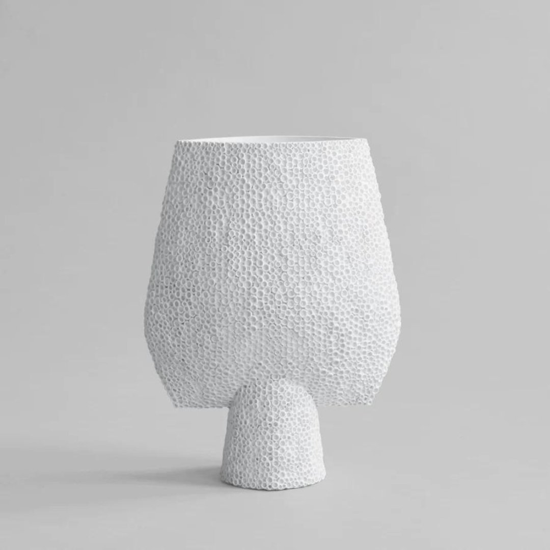 Sphere Vase Square Shisen Big - 陶 花器 大型 - 花瓶/陶器 - 陶 白色