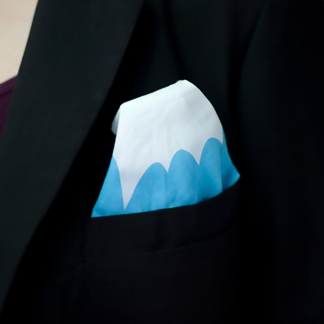 Handkerchief with Mt. Fuji appearing in your pocket / Handkerchie-fuji - 手帕/方巾 - 棉 