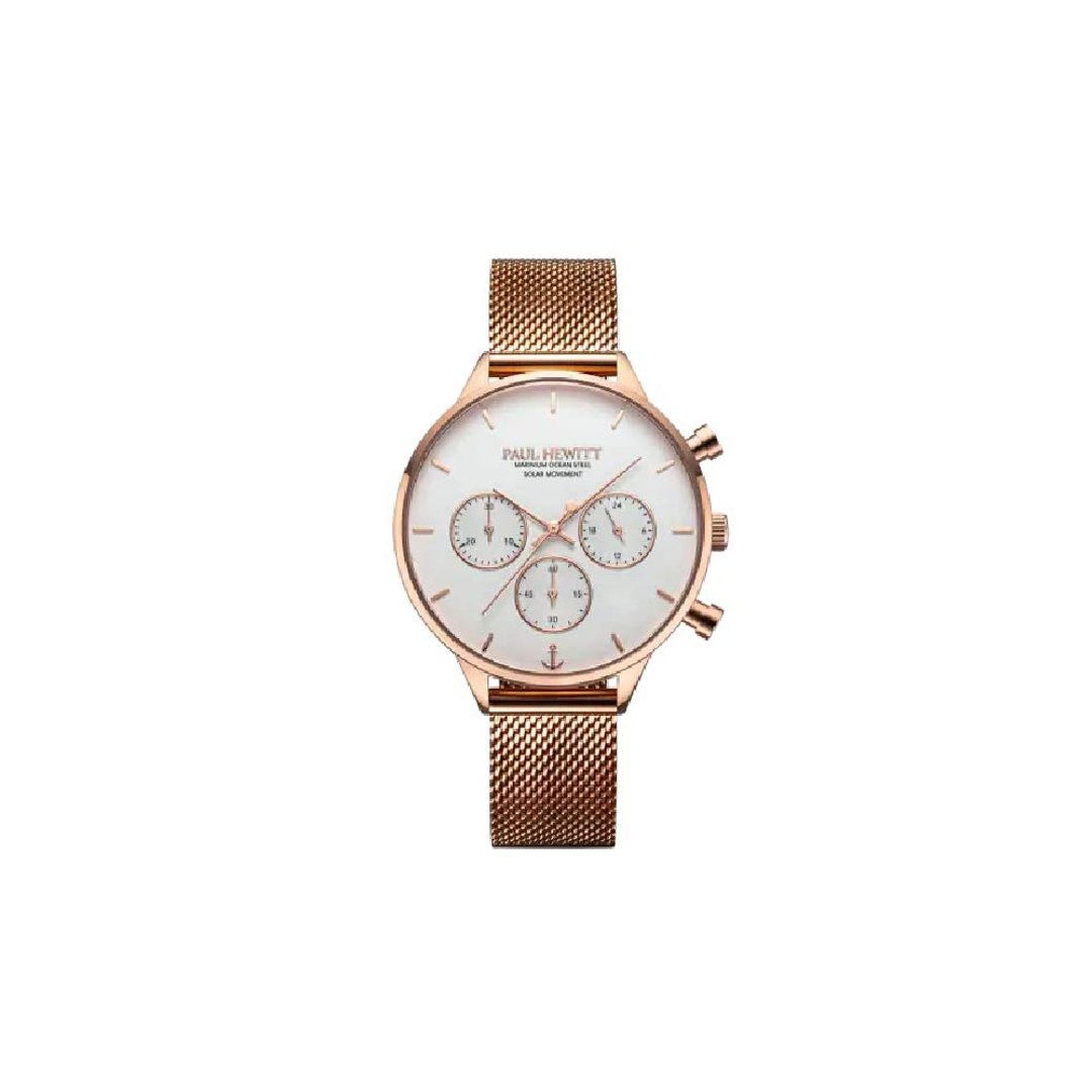 Watch Oceanpulse Line Rose Gold White Mesh Rose Gold - 对表/情侣表 - 不锈钢 白色