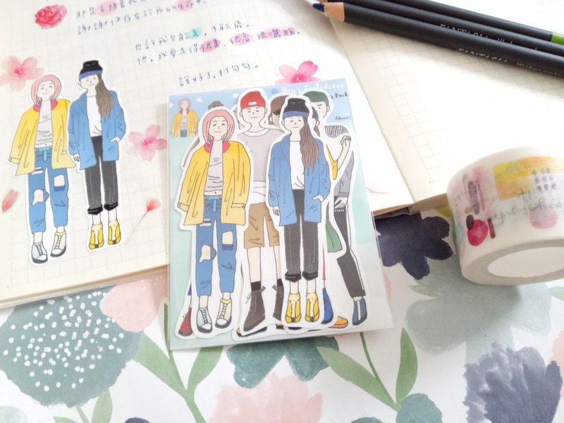 男孩女孩贴纸组/自信的你 - 贴纸 - 纸 多色