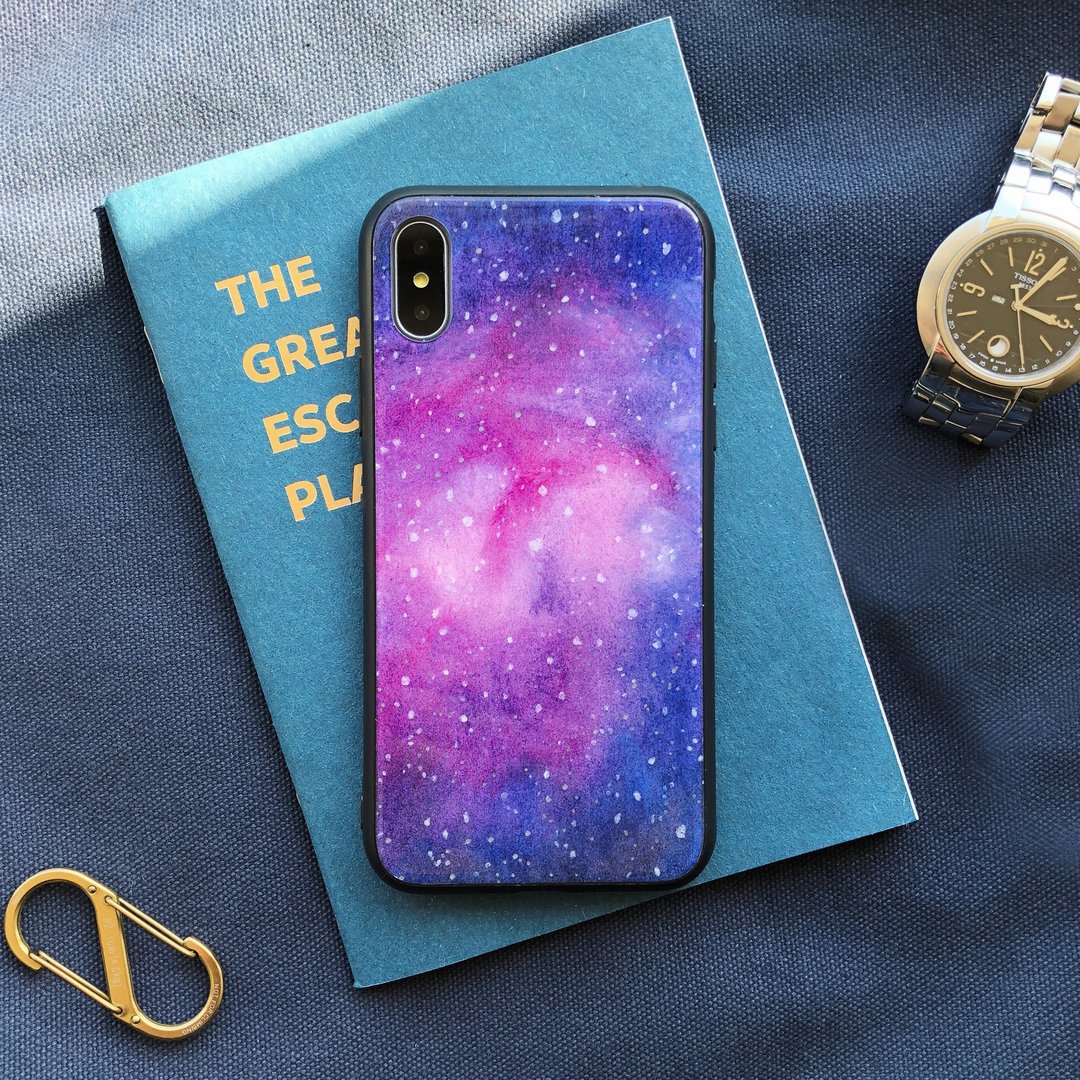 玫瑰星云-钢化玻璃 防摔手机壳 iphone oppo samsung 小米 华为 - 手机壳/手机套 - 玻璃 紫色