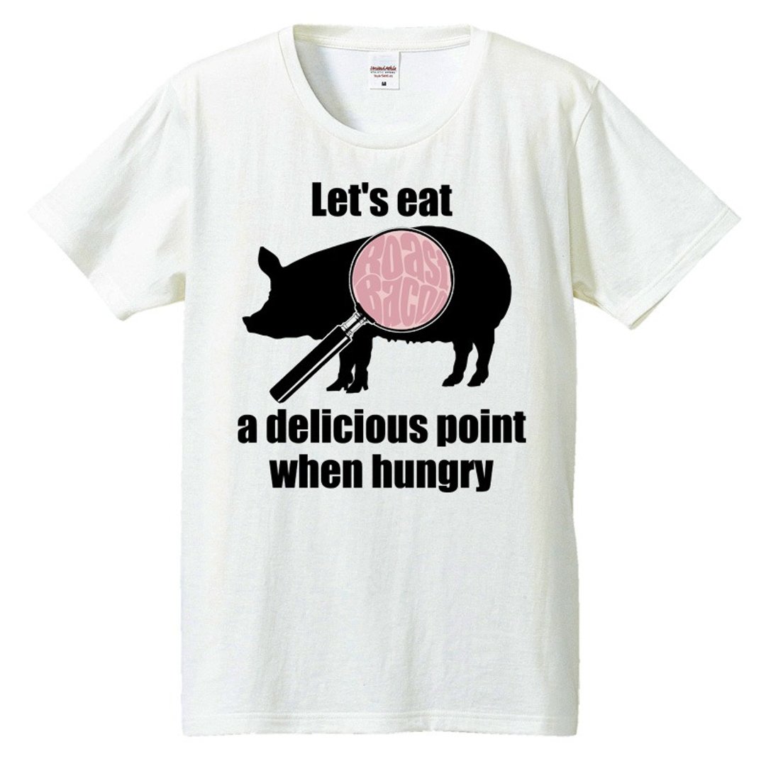 T 恤 / Delicious points (猪) - 男装上衣/T 恤 - 棉 白色