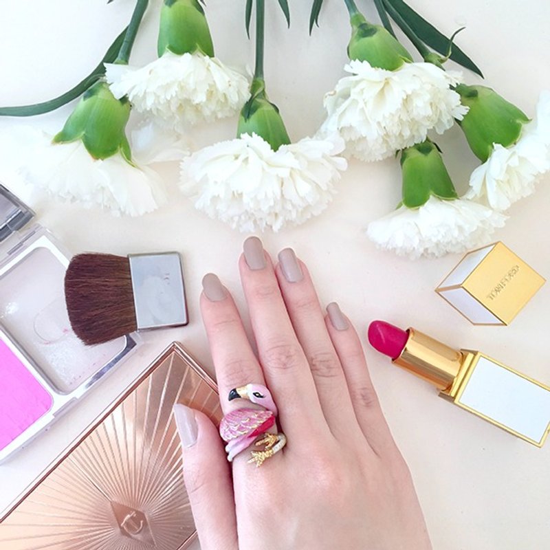 Flamingo Ring - 戒指 - 其他金属 粉红色