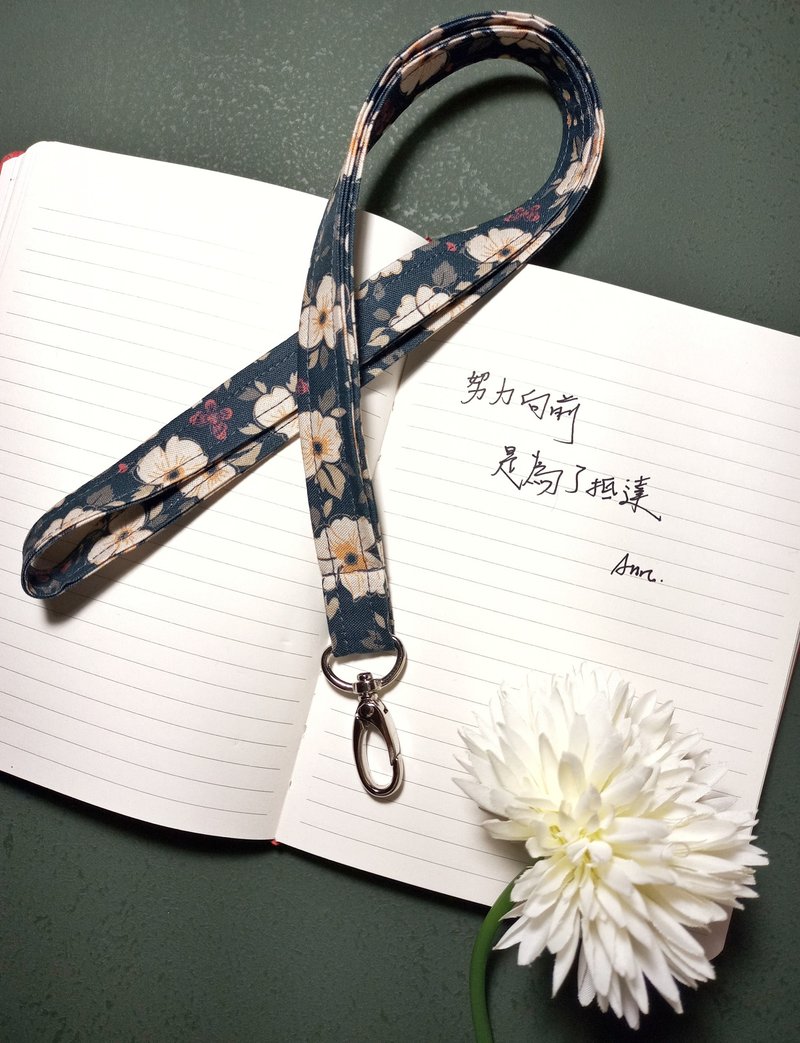 职场必备-宽版纯棉识别证颈挂绳/手机挂绳/证件带-花舞 - 挂绳/吊绳 - 棉．麻 多色