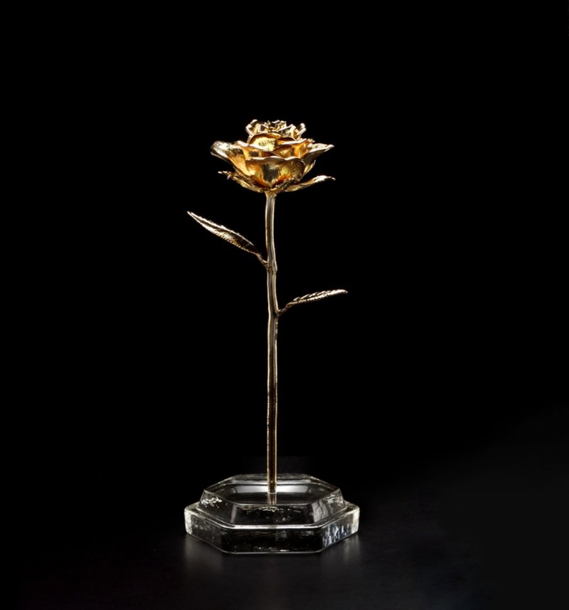 黄金玫瑰花 - 摆饰 - 其他金属 黄色