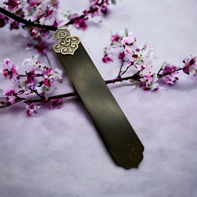 麒鹿珠宝x无畏。智堂/人生八雅系列商品-书/书签/黑檀木银镶系列 - 书签 - 纯银 咖啡色