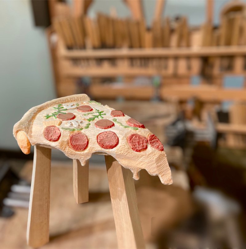意大利薄饼小凳 Pizza Stool - 椅子/沙发 - 木头 橘色