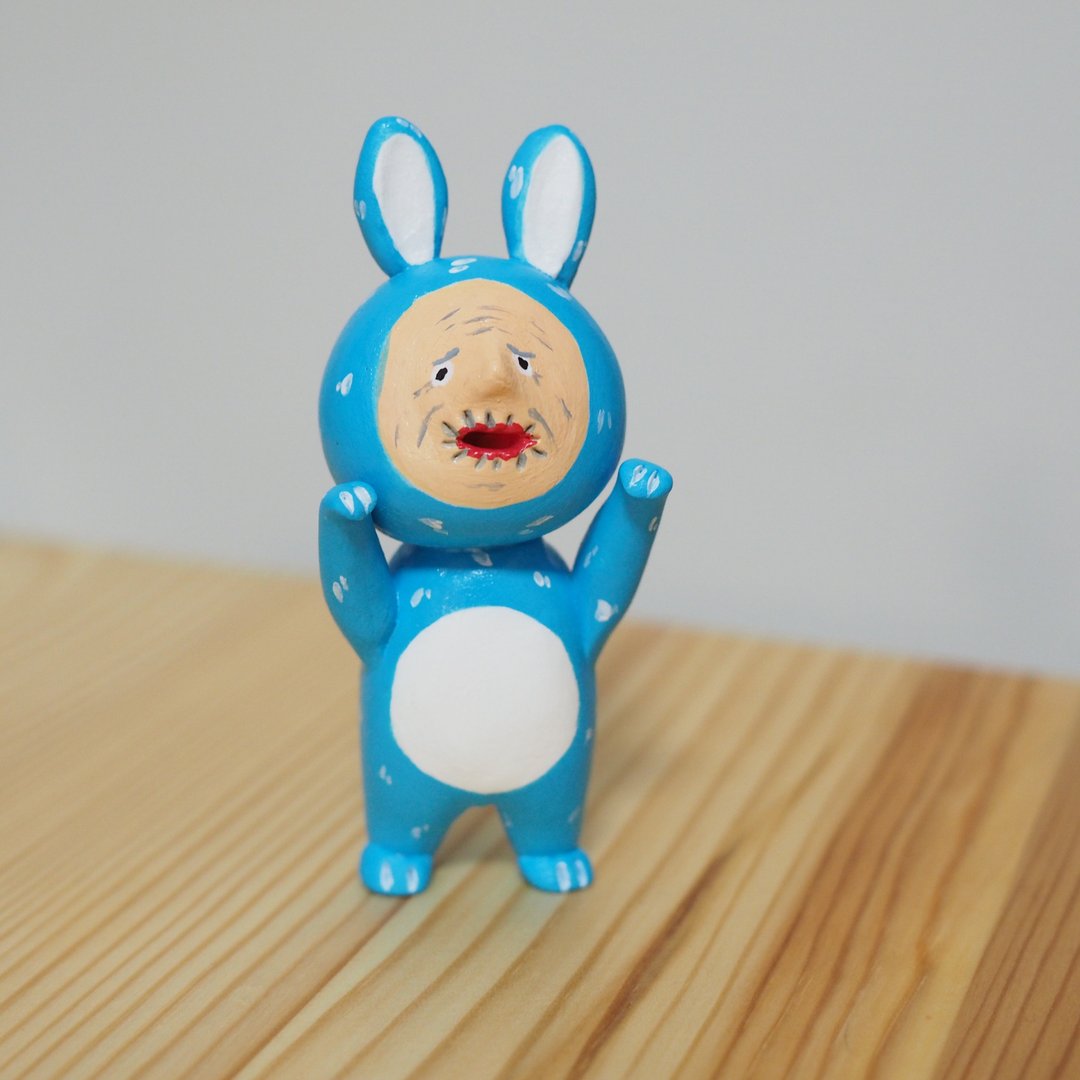 Rabbit Ears Granny - 玩偶/公仔 - 粘土 蓝色