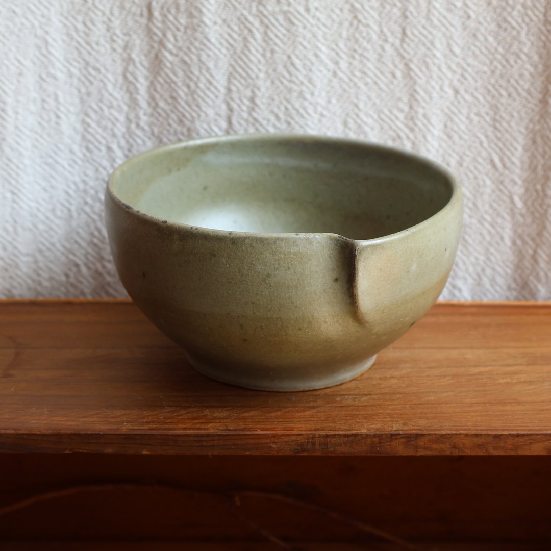碧玉柔痕 柴烧陶茶碗 - 茶具/茶杯 - 陶 绿色