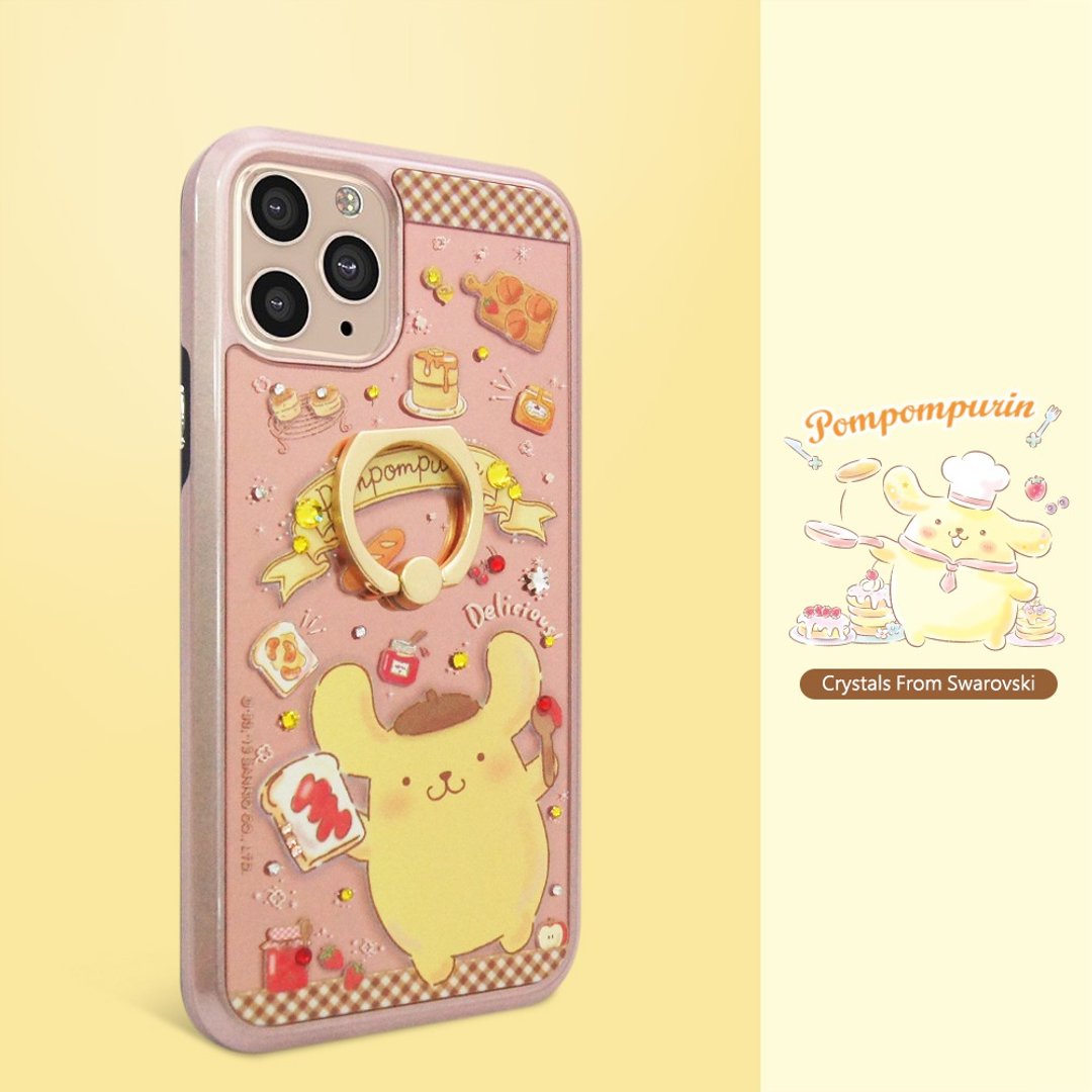三丽鸥iPhone 12全系列水晶彩钻全包镜面双料手机壳-甜点布丁狗 - 手机壳/手机套 - 其他材质 多色