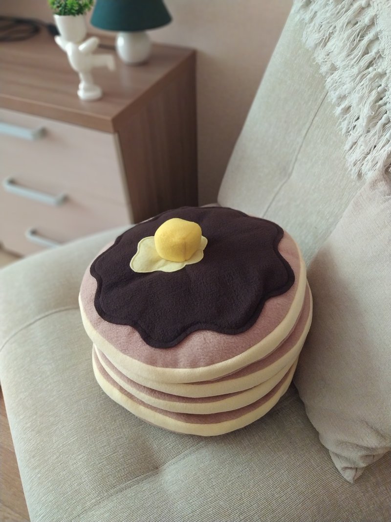 煎饼枕头，早餐，煎饼派对，食品装饰枕头，儿童房装饰 - 枕头/抱枕 - 其他材质 橘色