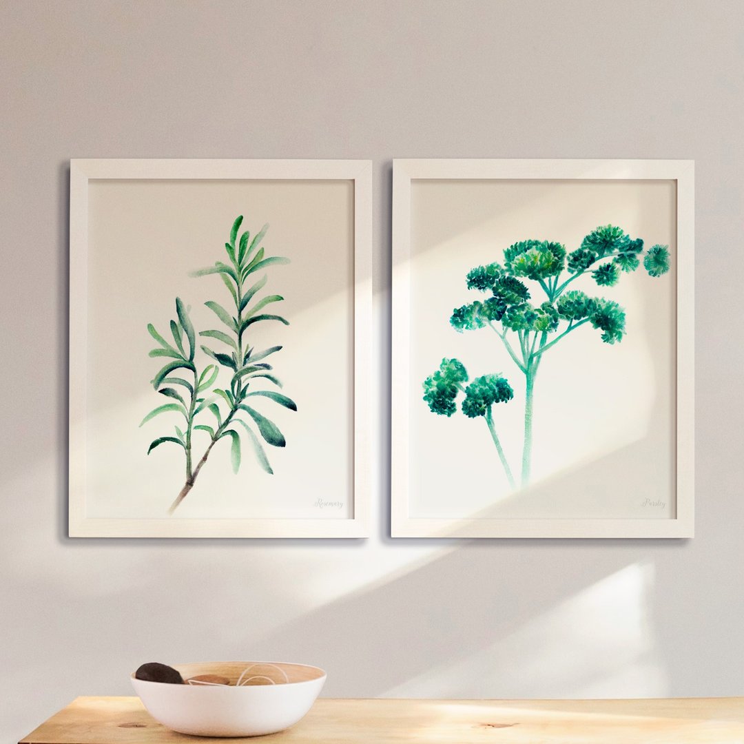 KITCHEN GARDEN 厨房餐厅挂画 植物水彩复制画 香芹装饰画 - 海报/装饰画/版画 - 纸 多色