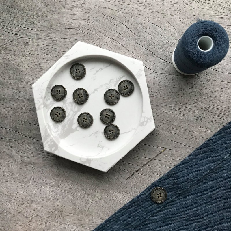 【 六角置物盘 】最后绝版  大理石 居家装饰 - 收纳用品 - 石头 白色