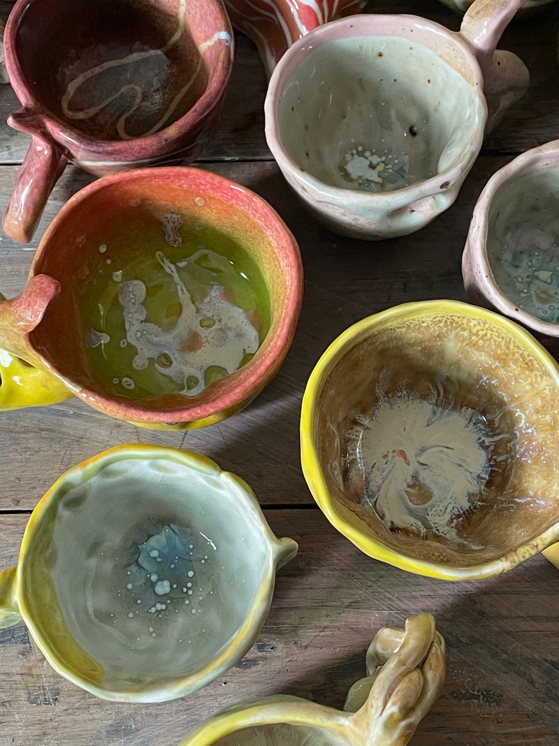 手捏陶瓷高温烧制孤品窑变咖啡杯|禮物 - 其他杯子 - 陶 多色