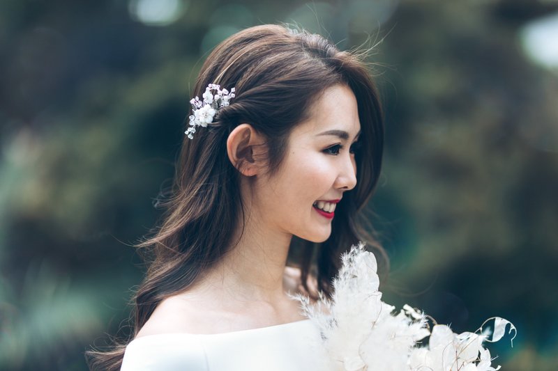 Rachel - 施华洛世奇水晶珍珠新娘发梳 - 发饰 - 其他金属 金色