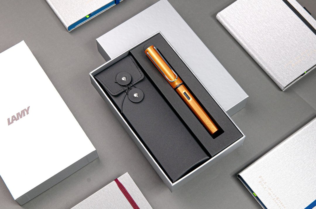 LAMY 笔款 黑线圈笔袋礼盒 / AL star 恒星系列 - 限量  古铜金 - 钢笔 - 铝合金 金色