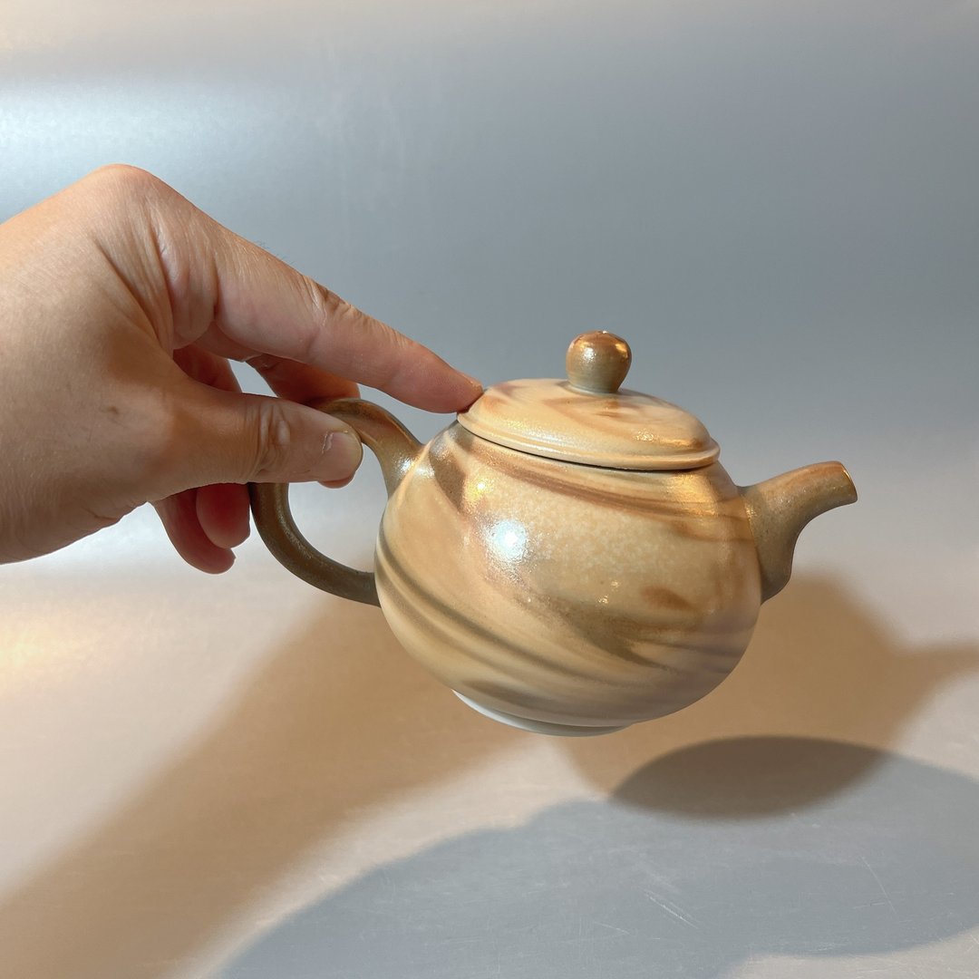 柴烧绞泥黄金正把茶壶  / 280cc大容量 / 小平凡手作 - 茶具/茶杯 - 陶 