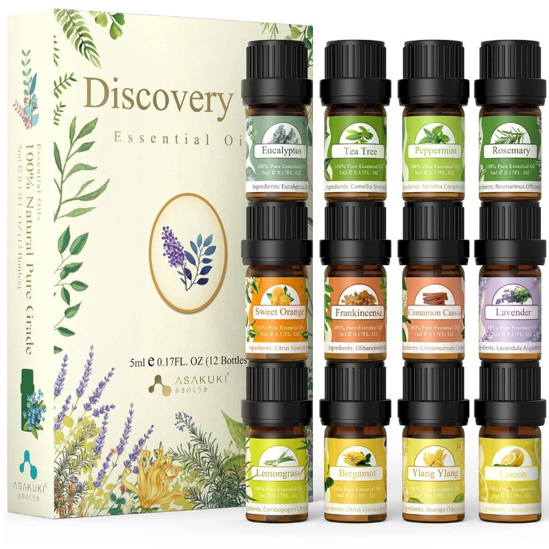 【花草木精油礼盒】12枝天然香氛精油│天然精油│圣诞节交换礼物 - 香薰/精油/线香 - 精油 