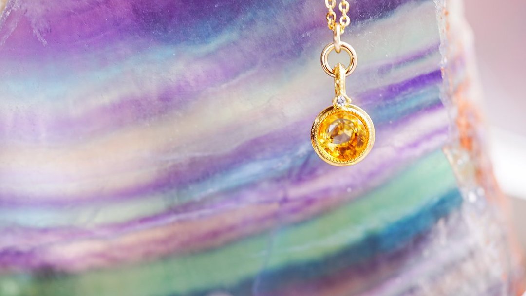 Citrine　Amulet necklace - 项链 - 半宝石 黄色