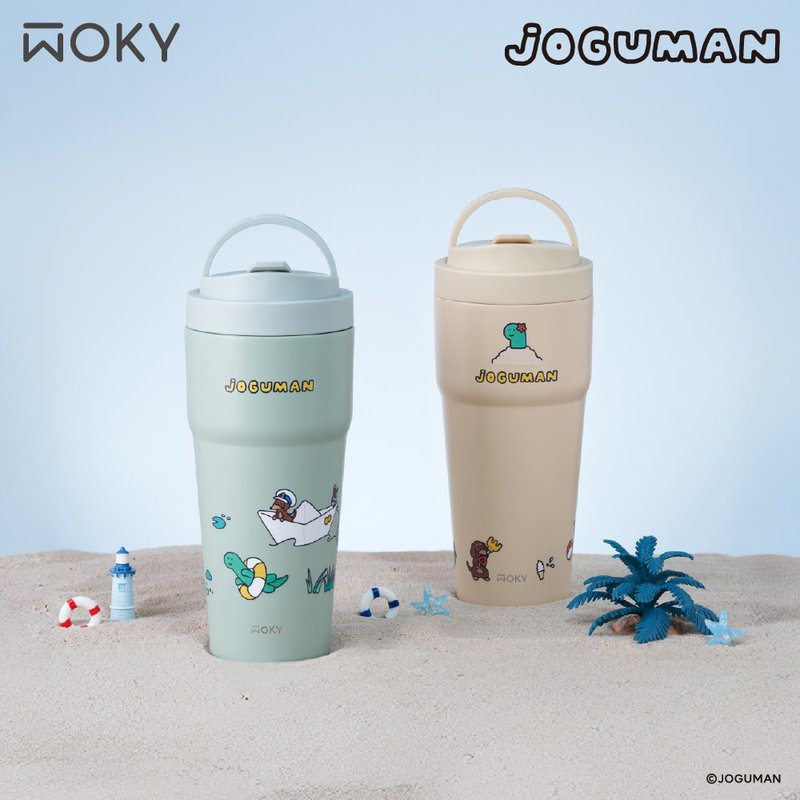 【WOKY Meets JOGUMAN】浑圆杯 双层陶瓷 750ml-附硅胶粗吸管 - 保温瓶/保温杯 - 其他金属 