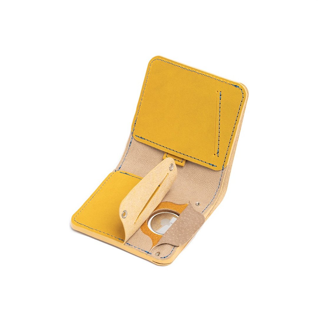 皮革 AirTag Billfold 钱包 / 限量收藏支持乌克兰 - 皮夹/钱包 - 真皮 黄色