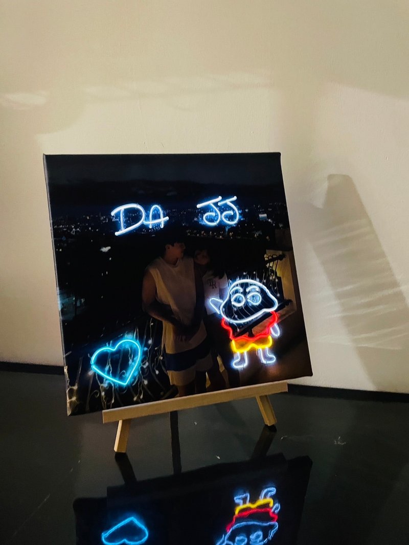 会发光的无框画| 底图及发光灯线定制化|情人节礼物 - 订制画像 - 木头 