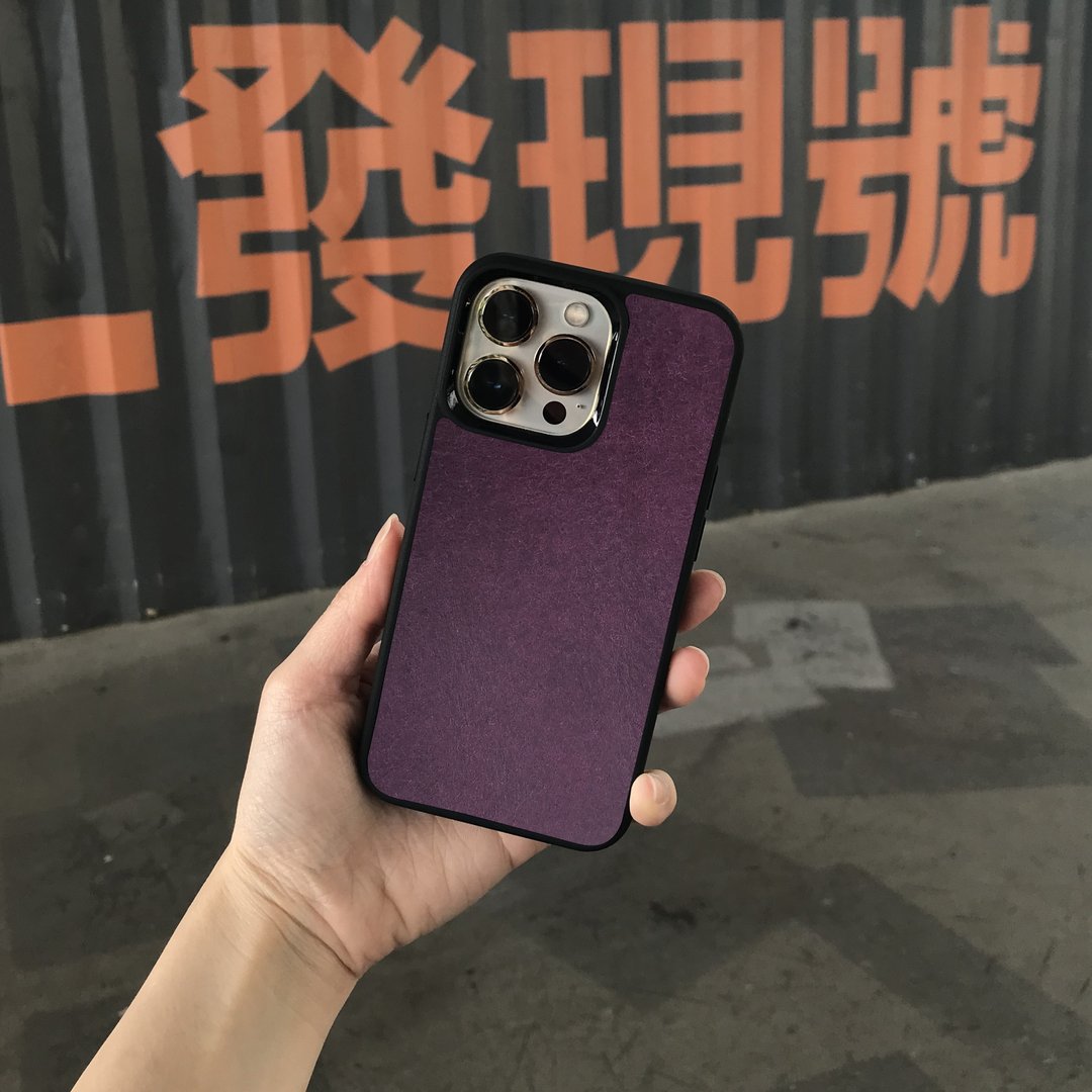 iPhone电话壳 17ProMax Air - 意大利真皮防摔手机壳 - 免费压字 - 手机壳/手机套 - 真皮 紫色
