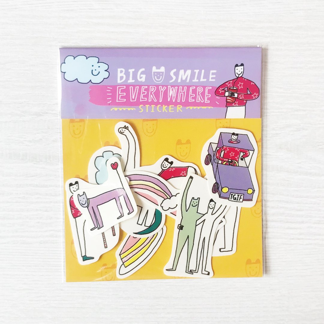 Big Smile Everywhere | 贴纸包(10入) - 贴纸 - 纸 