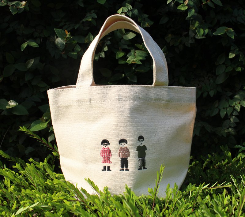 手提宽底帆布袋-刺绣设计师RAB款 - 手提包/手提袋 - 其他材质 