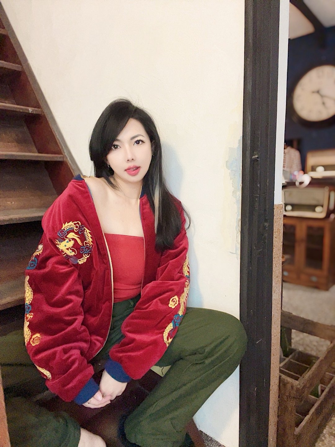 TAILOR TOYO 东洋鹅黄深蓝x枣红 双面穿横须贺刺绣棒球外套 - 男装外套 - 棉 多色