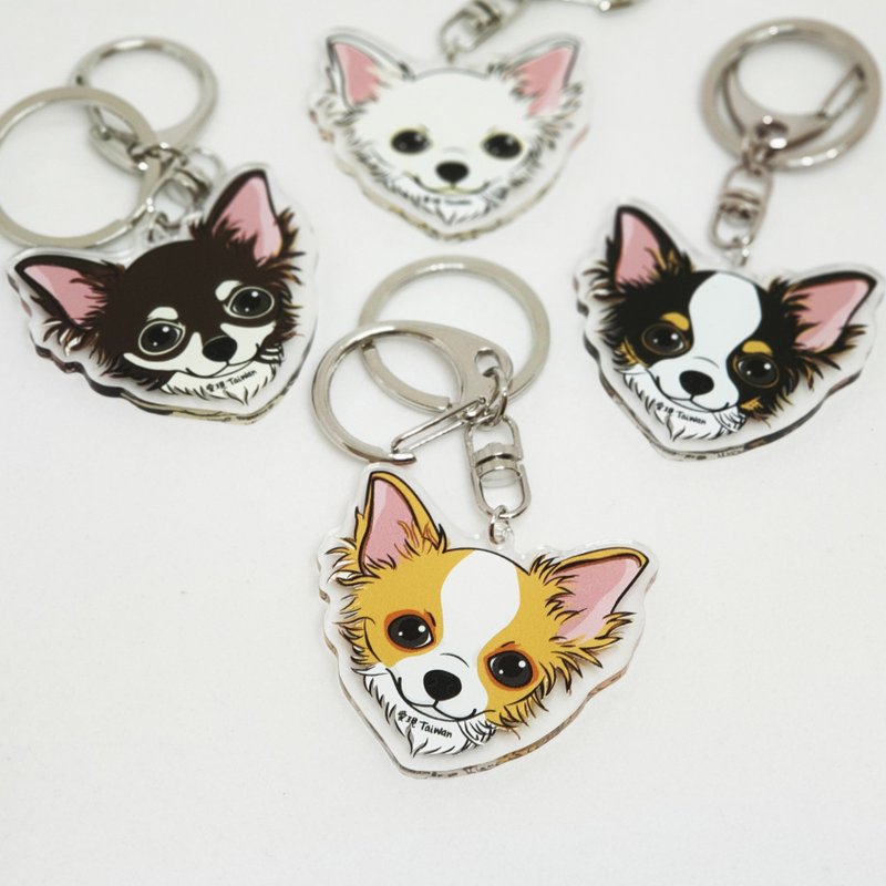 长毛吉娃娃 自创犬猫多图样 双面 压克力钥匙圈 / 吊饰 / 吊牌 - 其他 - 塑料 多色