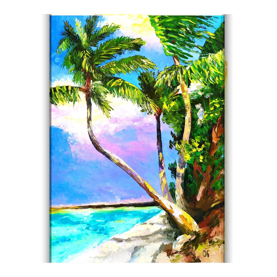 夏威夷油画海景原创画棕榈树墙艺术艺术品油画挂画 - 墙贴/壁贴 - 其他材质 多色
