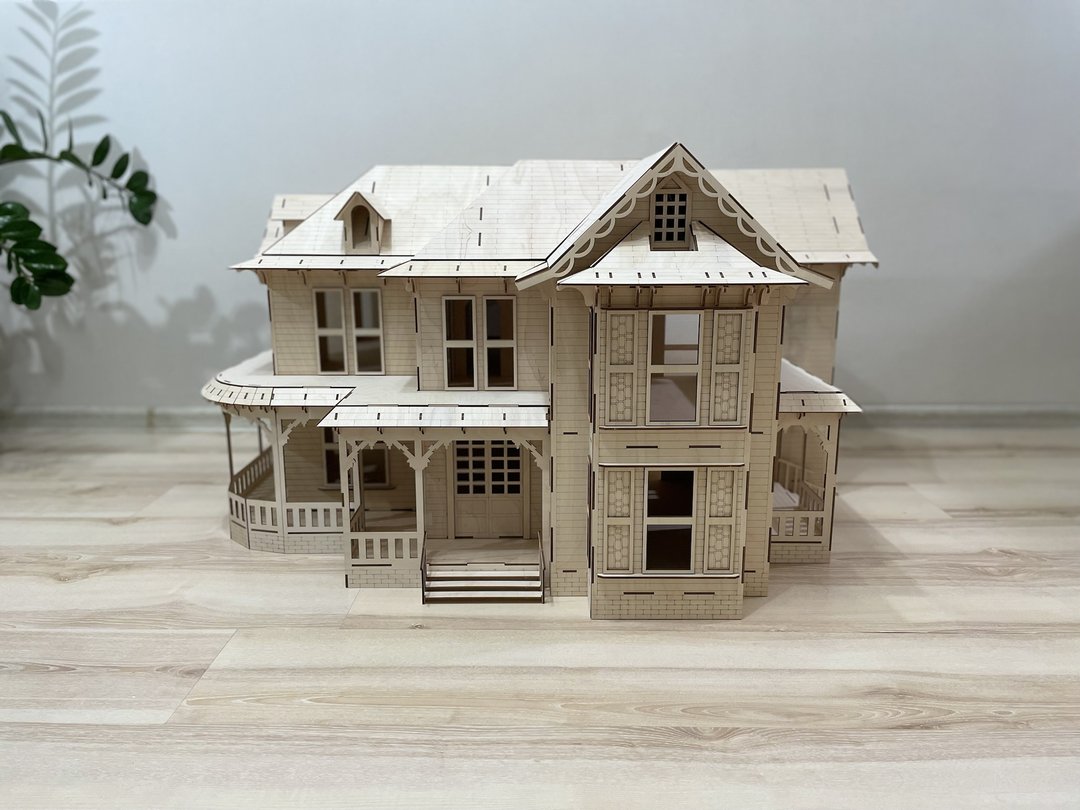 Victorian Dollhouse Kit | Harry Truman Doll House | DIY Dollhouse kit - 玩具/玩偶 - 木头 
